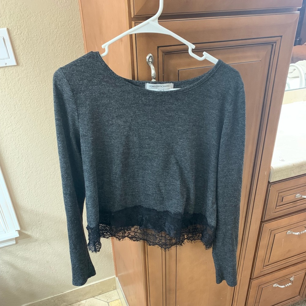 Charcoal Grey Crop Top